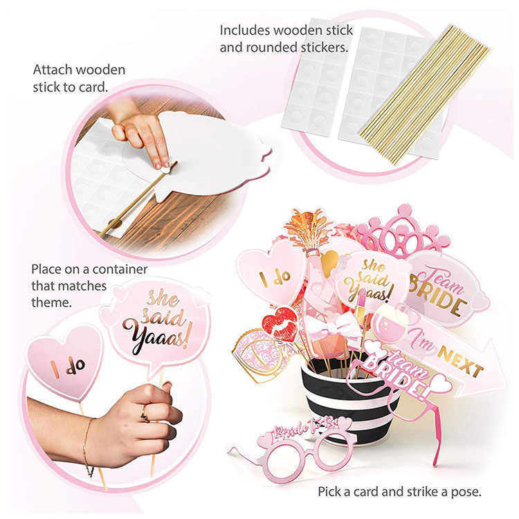 15 Pcs Bachelorette Bridal Shower Photo Prop